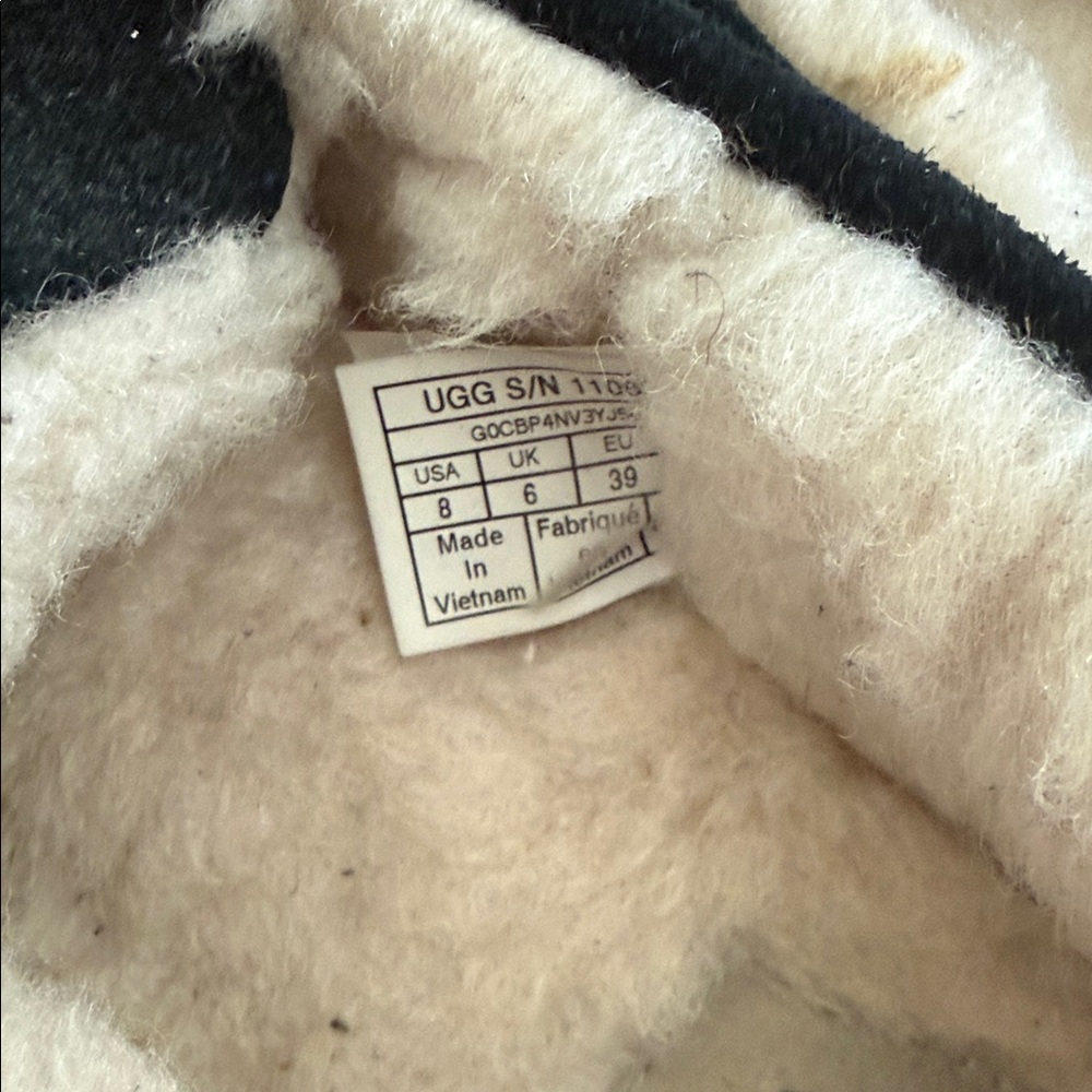 UGG Black Suede Shearling-Lined Moccasin Slippers - Picture 2 of 3